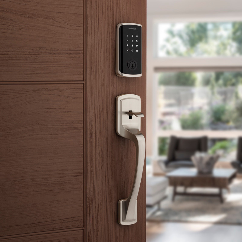 Smart lock installed on door