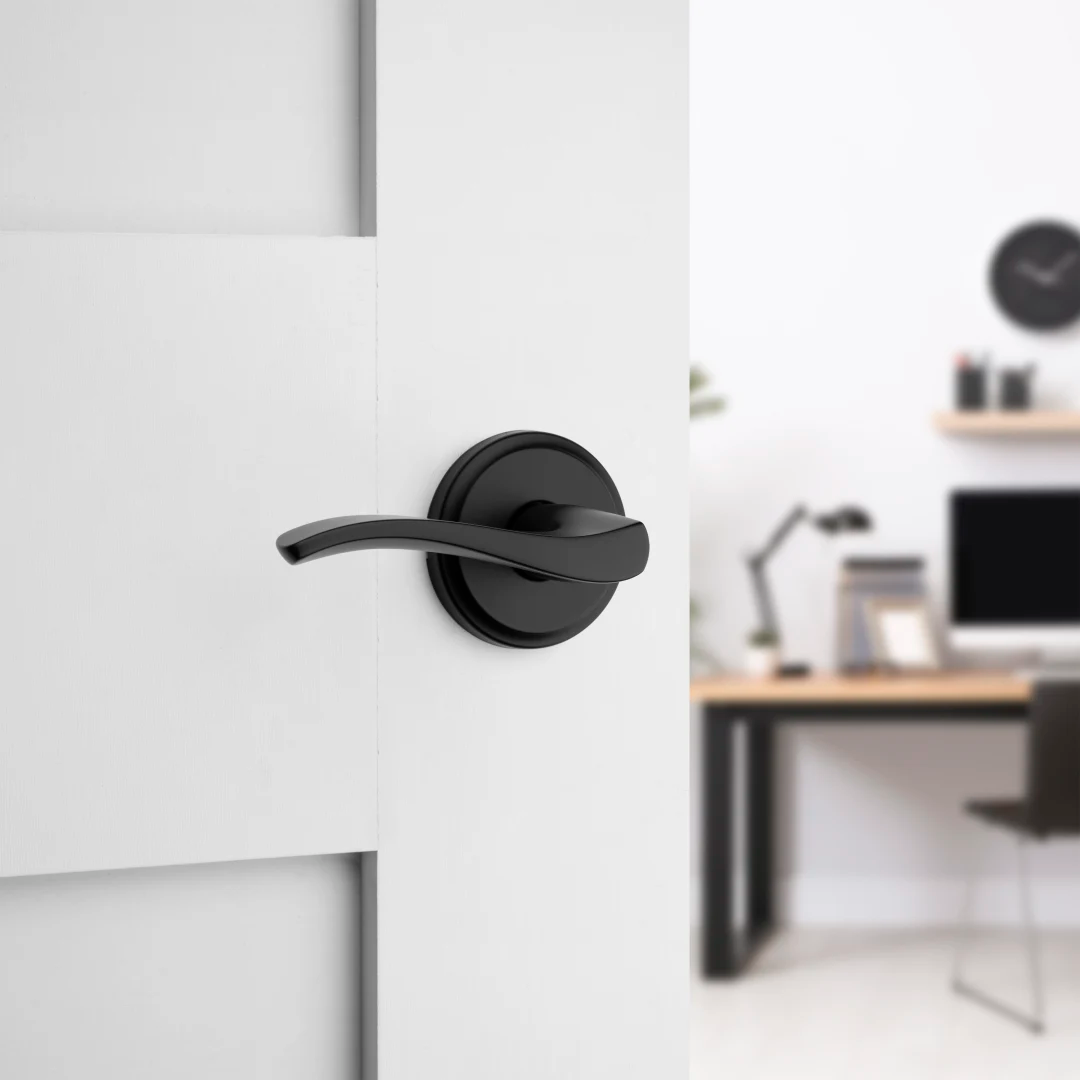 closeup of timeless door hardware